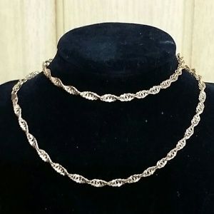 24" rose gold twisted chain necklace 10k gold